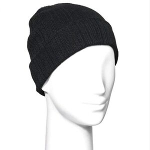 Wild Fable Beanie Ribbed Knit Hat OS Black Unisex